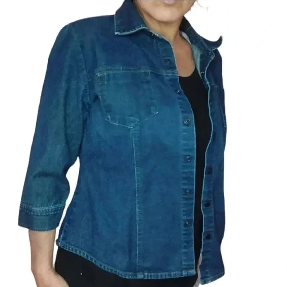 Willi Smith Womens Shacket Blouse Button Up Size Large - Picture 3 of 15